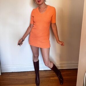 Micromini peach adorable vintage mod 60s/70s dress by Cabot